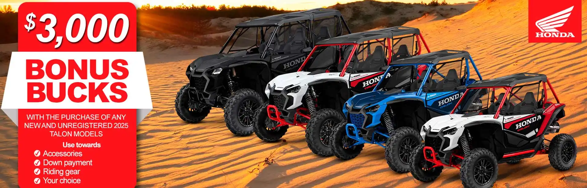 $3,000.00 Bonus Bucks on 2025 Talon